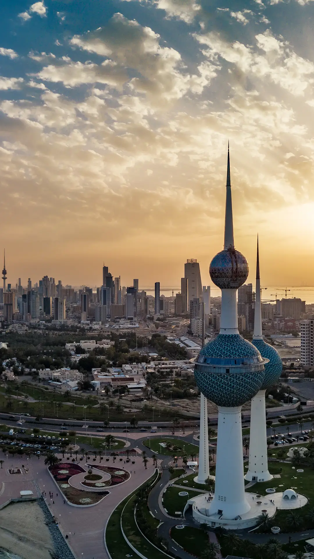 Aerial view of Kuwait city.