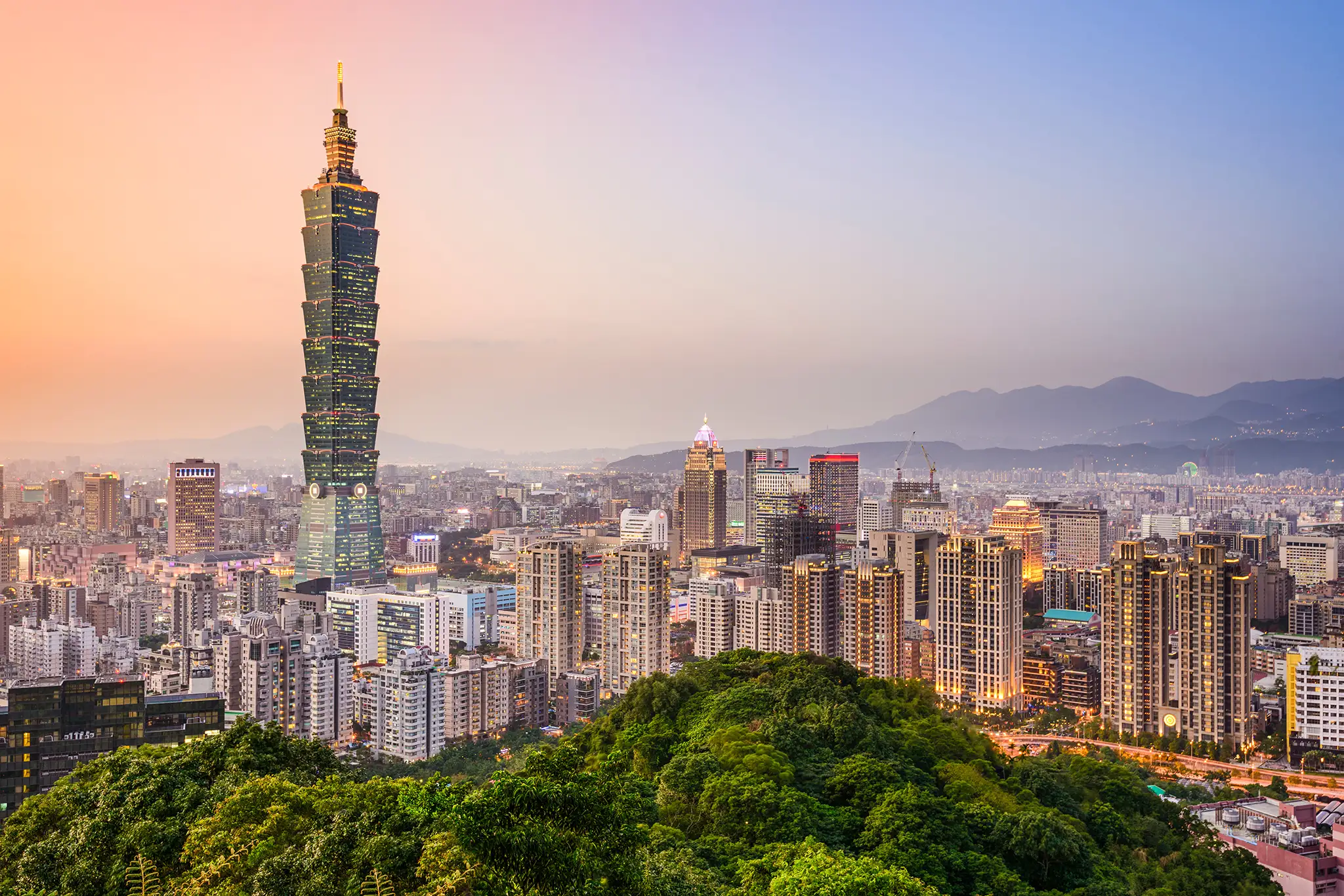 Taipei, Taiwan city skyline.