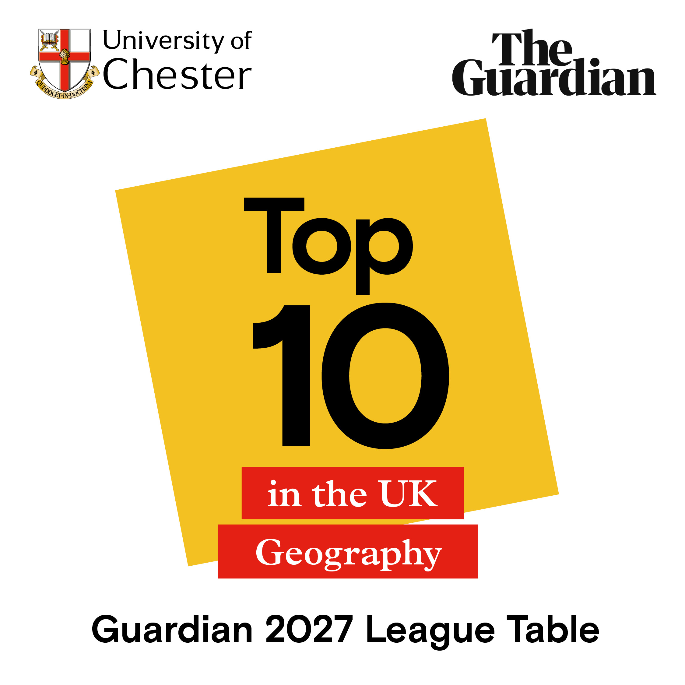 Geography is Top 10 in the UK in the Guardian 2027 league table.