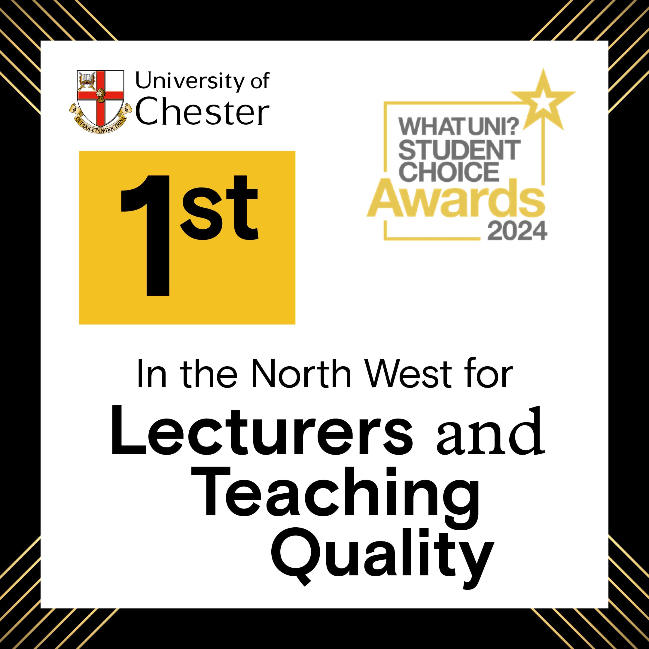 1st for learning and teaching quality in the North West WUSCAS 2024