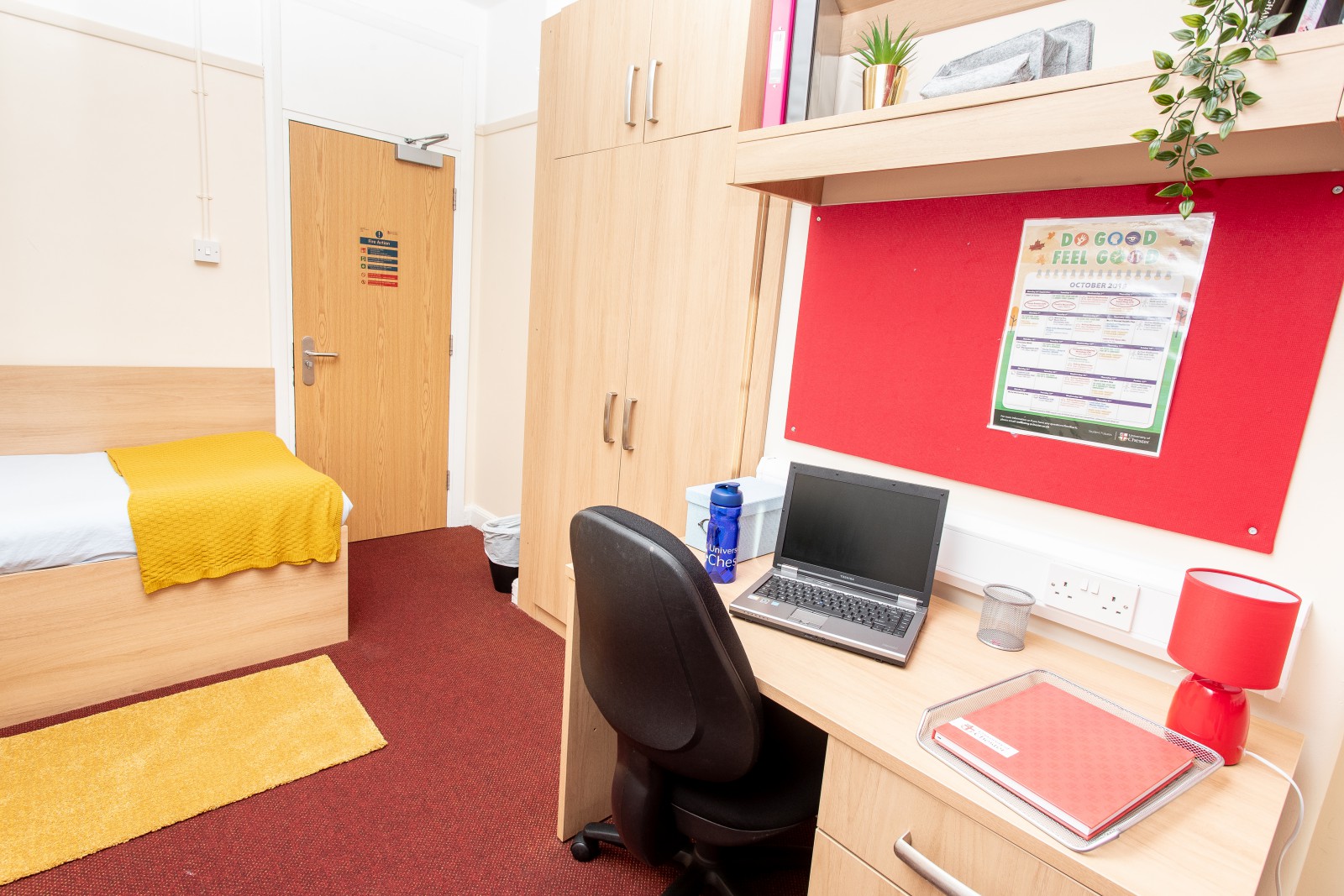 Study area in an Astbury House bedroom