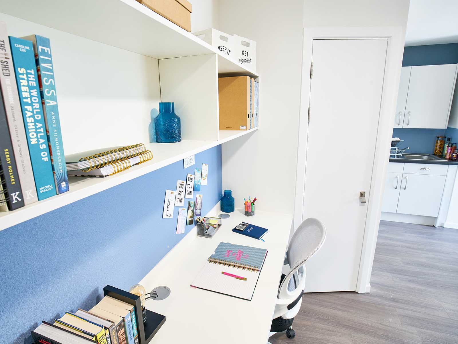 Study area in a Granary Studio room