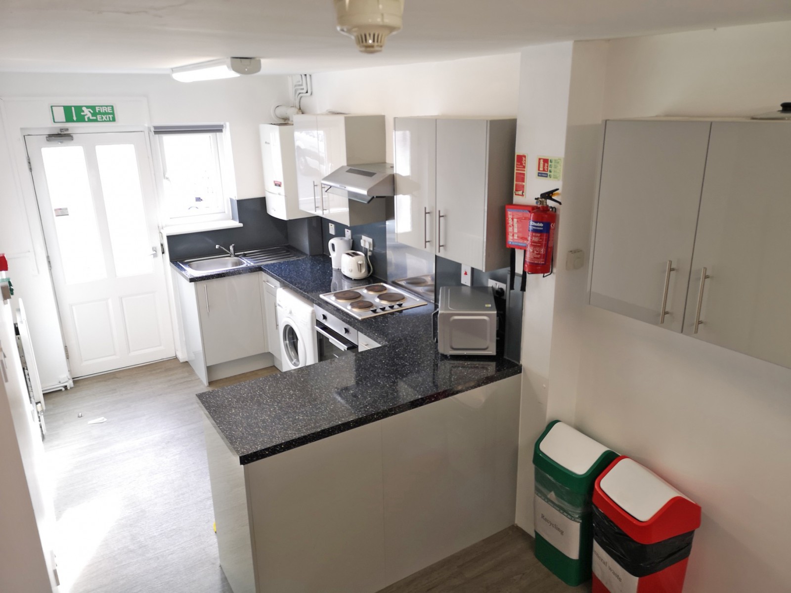 A kitchen at Powys Court