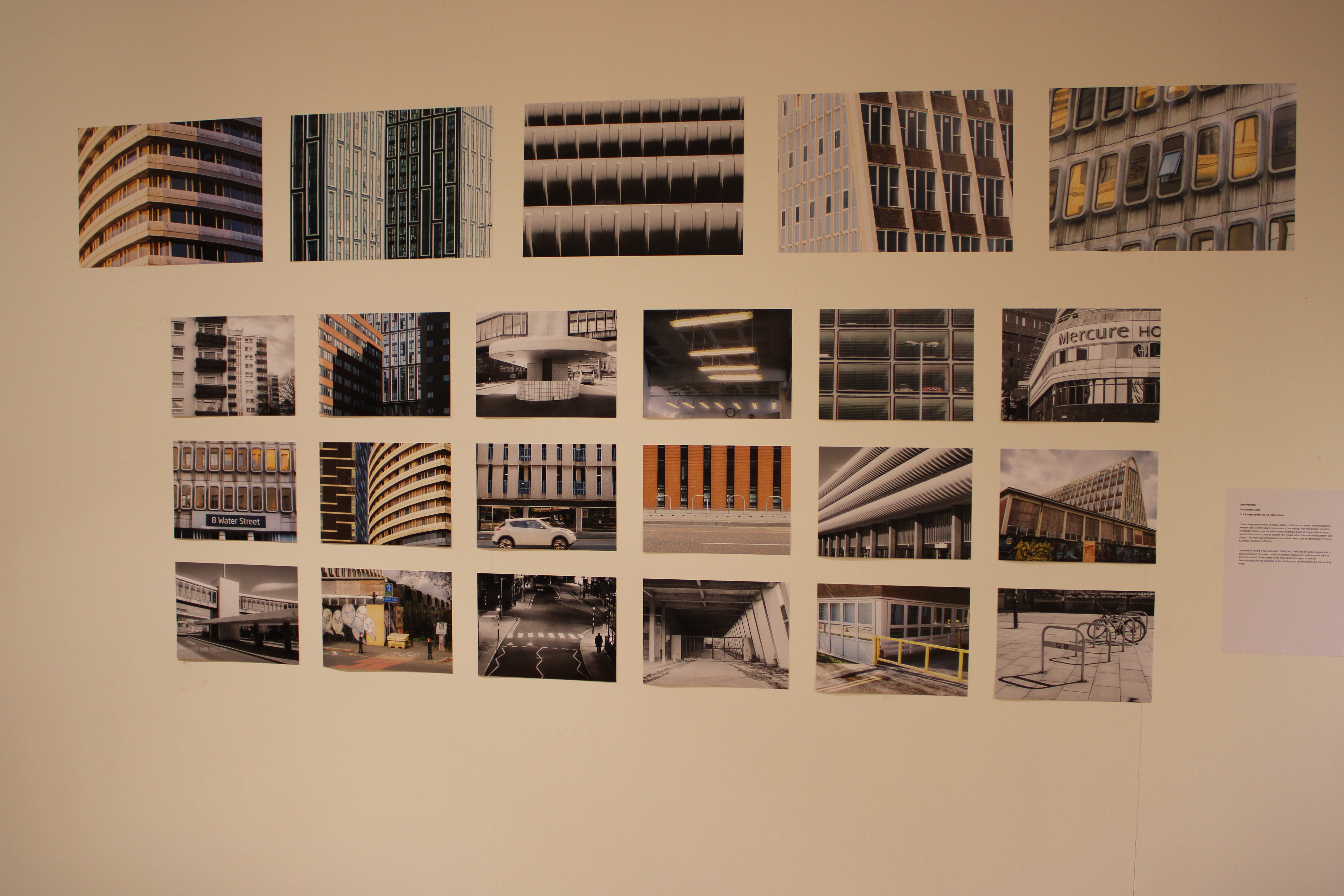 Photography work on display in gallery
