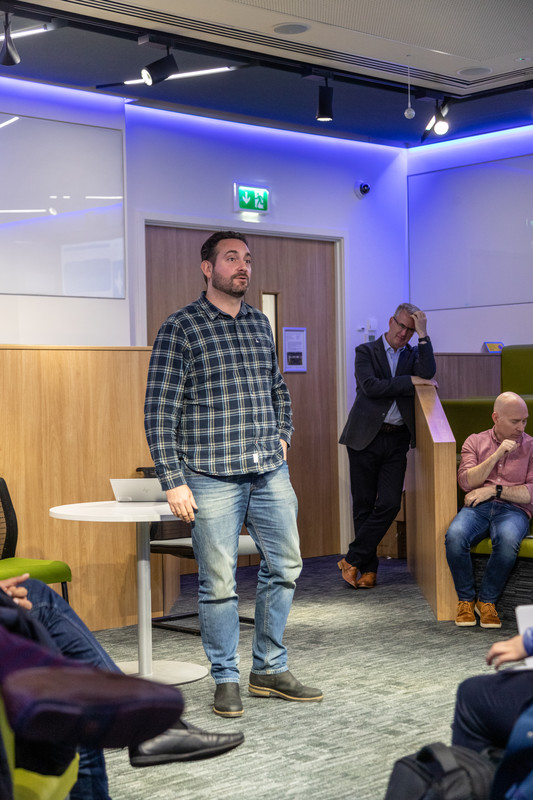 CBS Barclays Visit - a man speaking in front of a group of busienss students