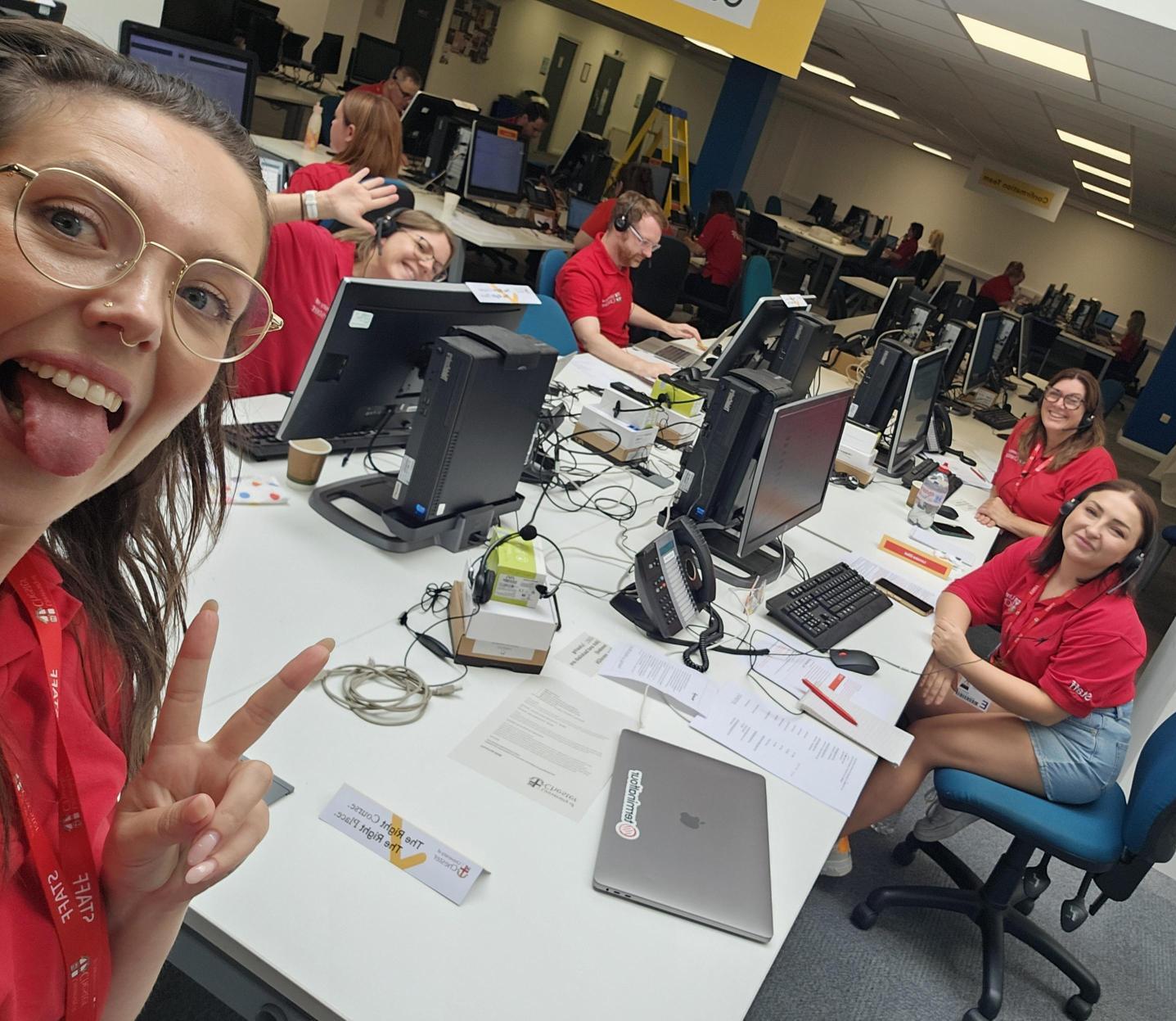 University of Chester Clearing staff working the phone lines in August 2026