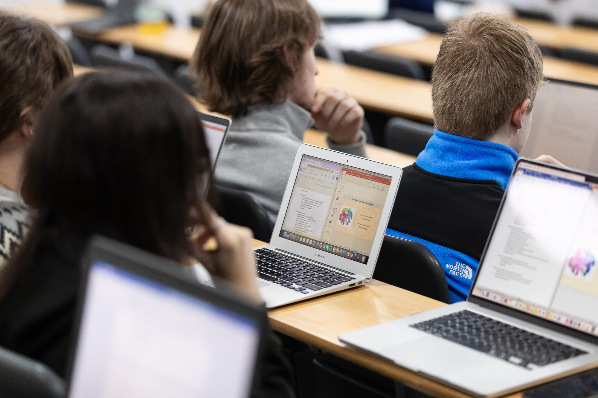 A group of students in criminology lecture room