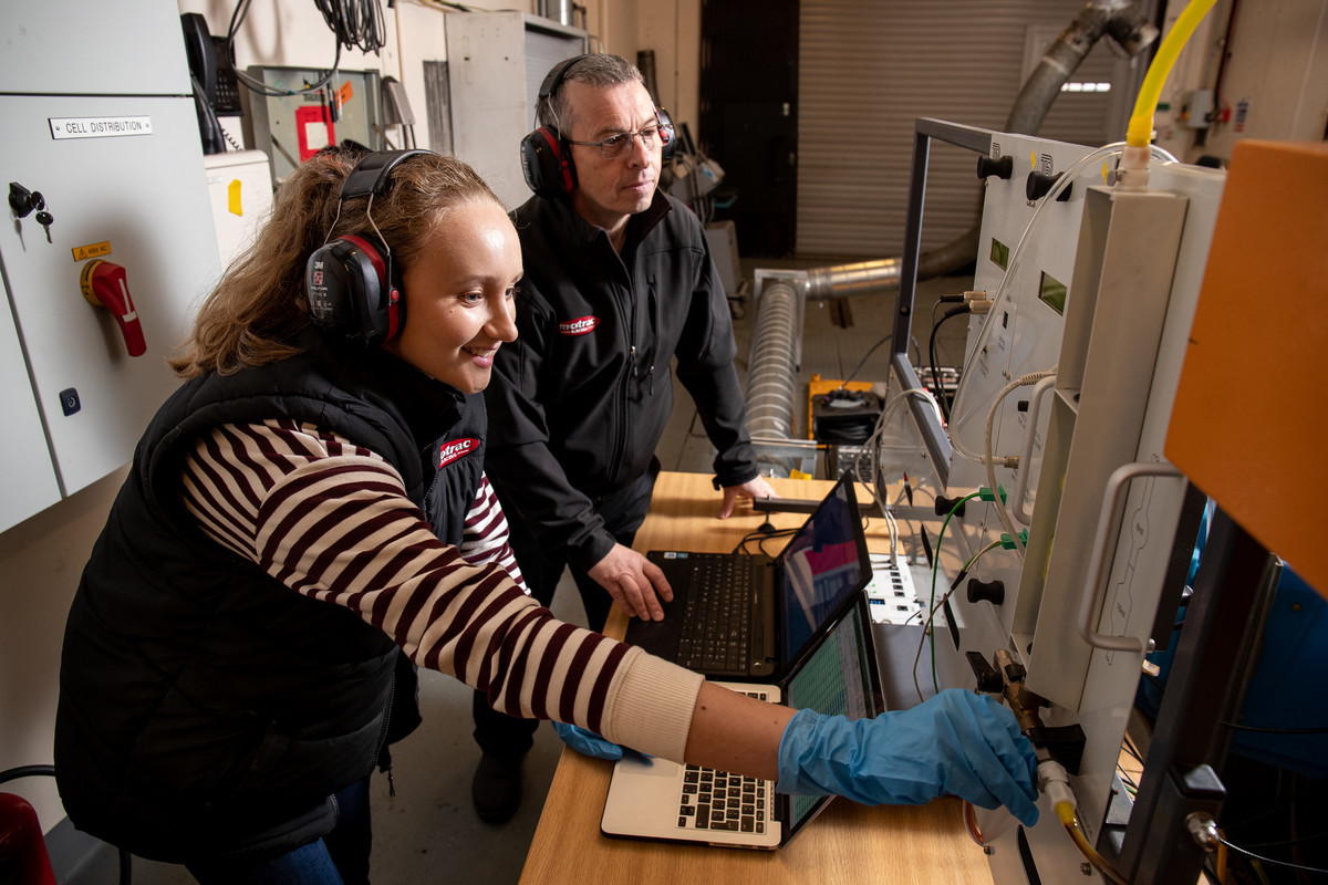 engineering student in workshop