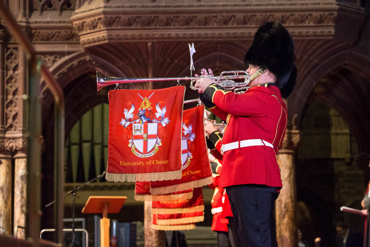 A graduation ceremony taking place