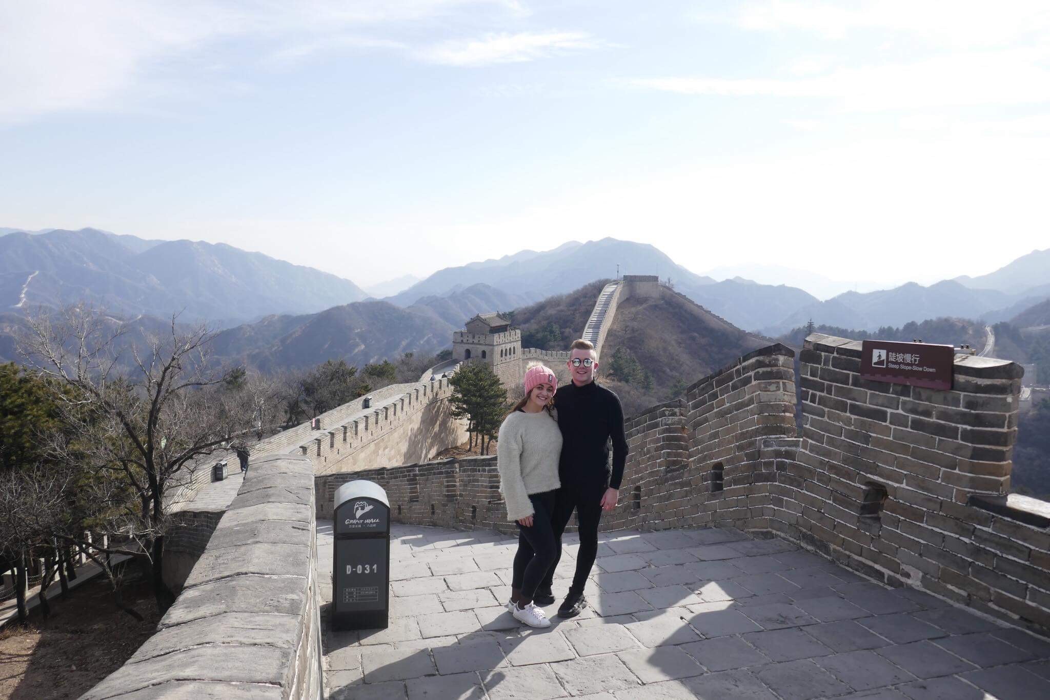 Two students on the Great Wall of China