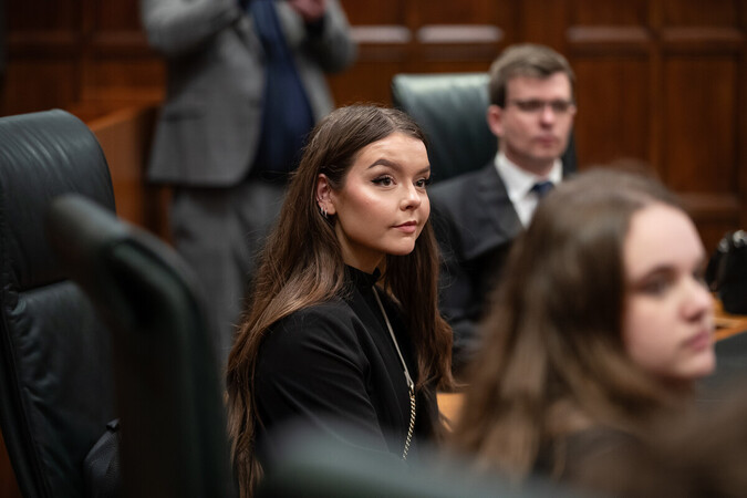 Law Student in sitting in court room
