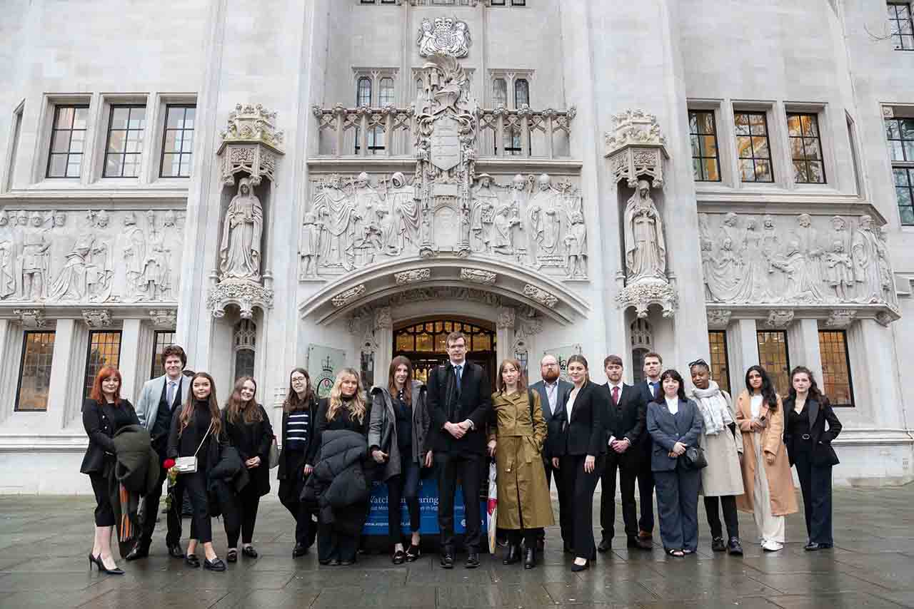 Chester Law School students and staff at The Supreme Court.