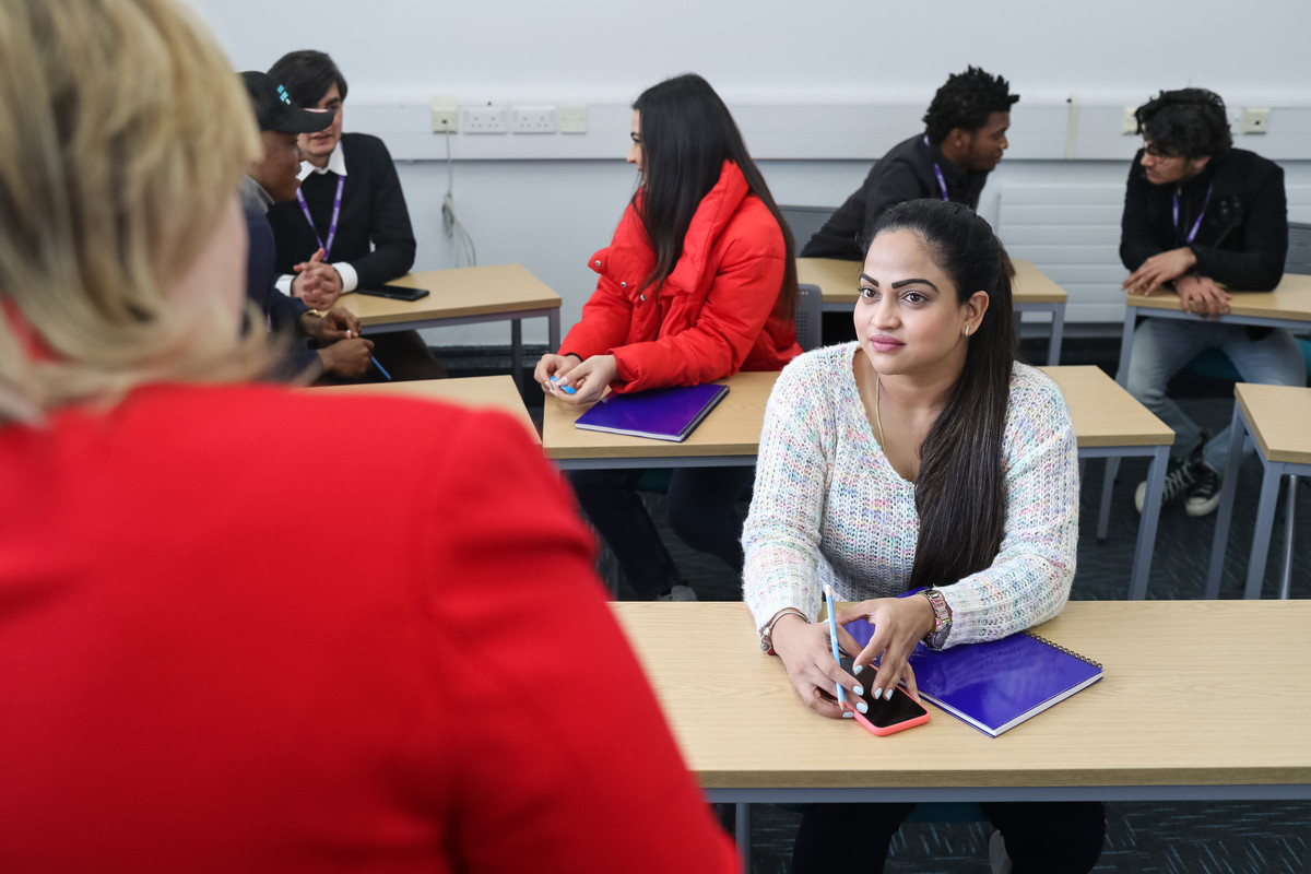 A student in class