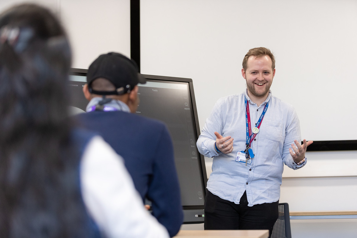 A lecturer in front of class