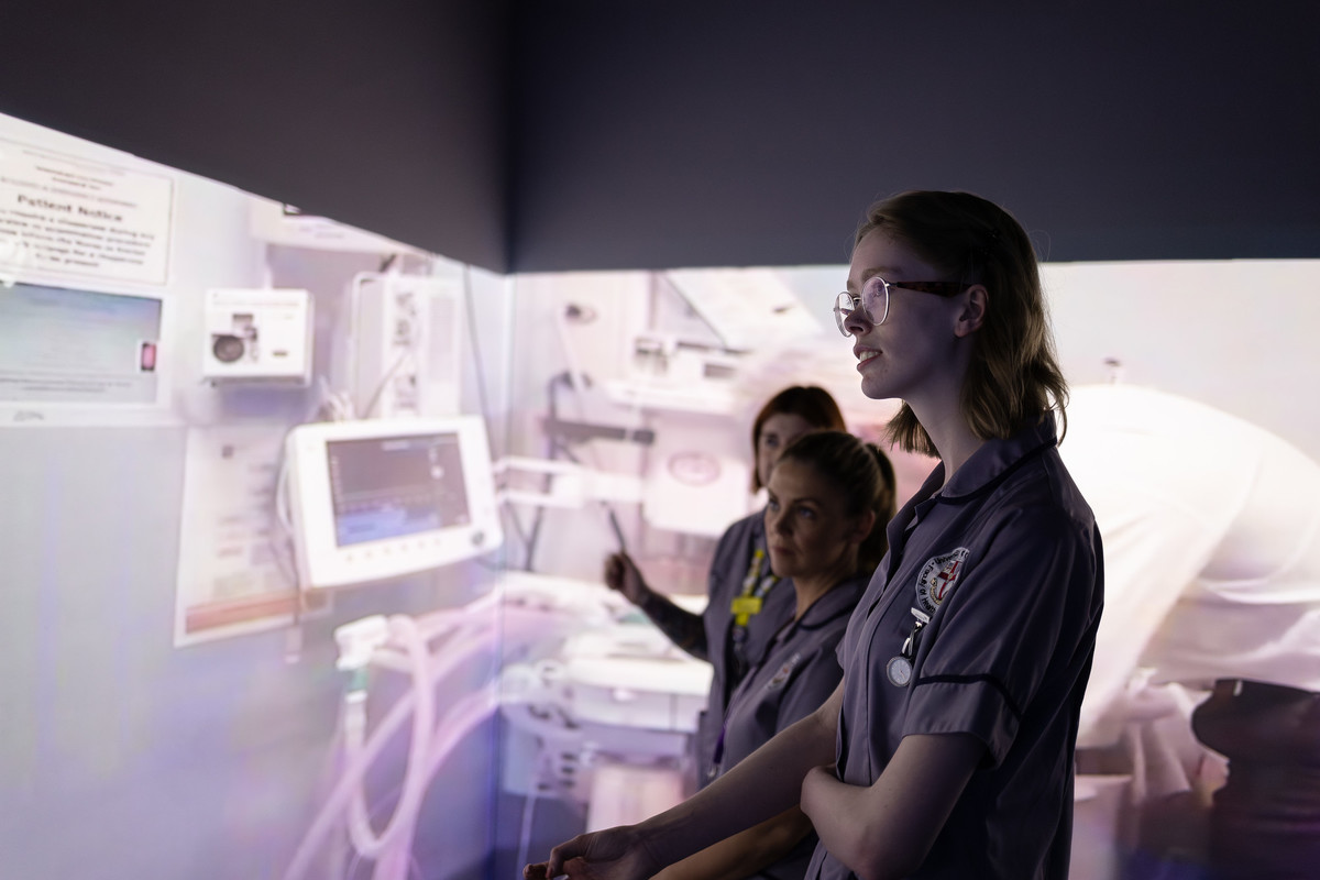 students in nursing simulation suite