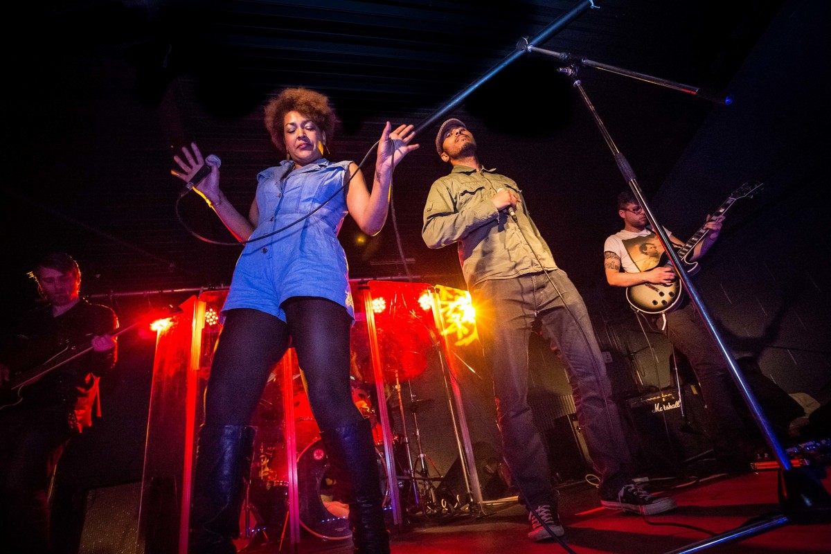 Students performing on stage