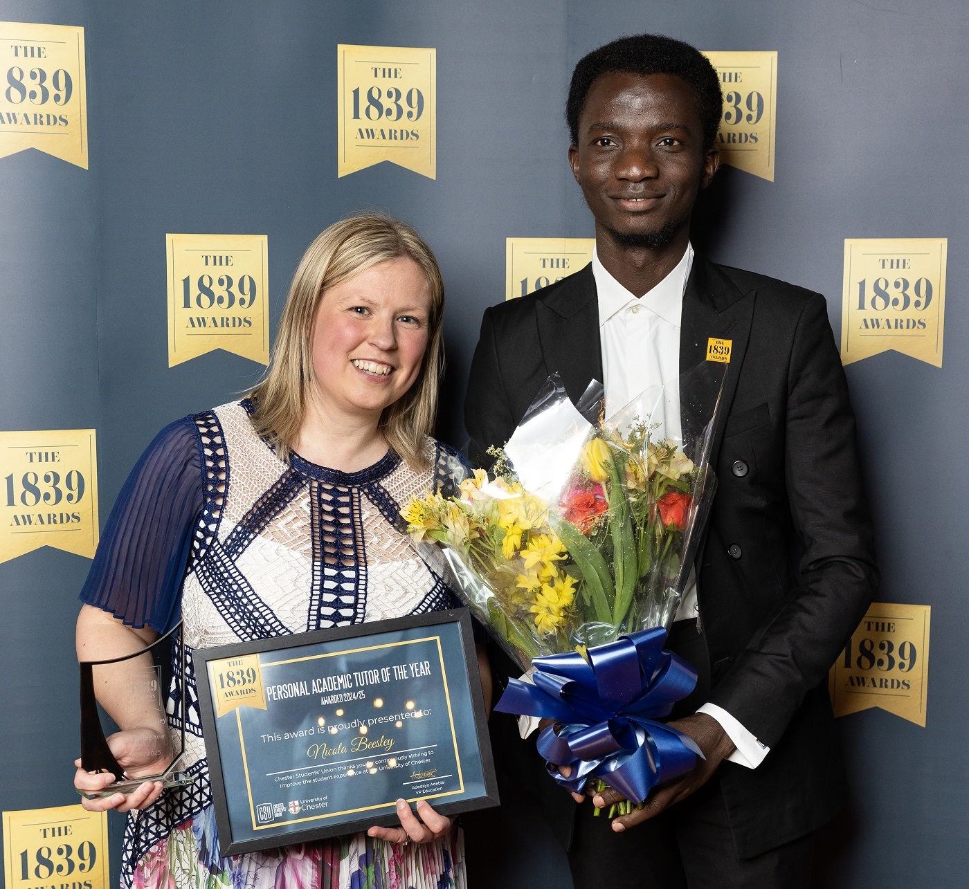 Nicola Beesley receiving her PAT of the Year award
