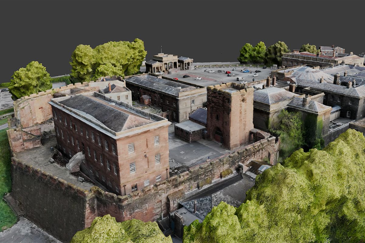 3D scan generated of the Chester Castle area.