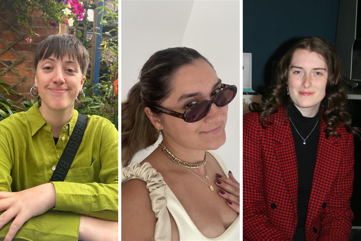 Three different photos of students looking at the camera.
