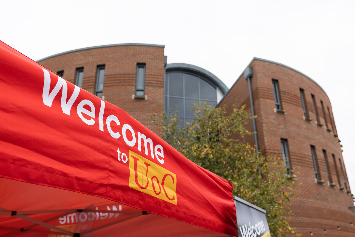 A welcome banner at the university