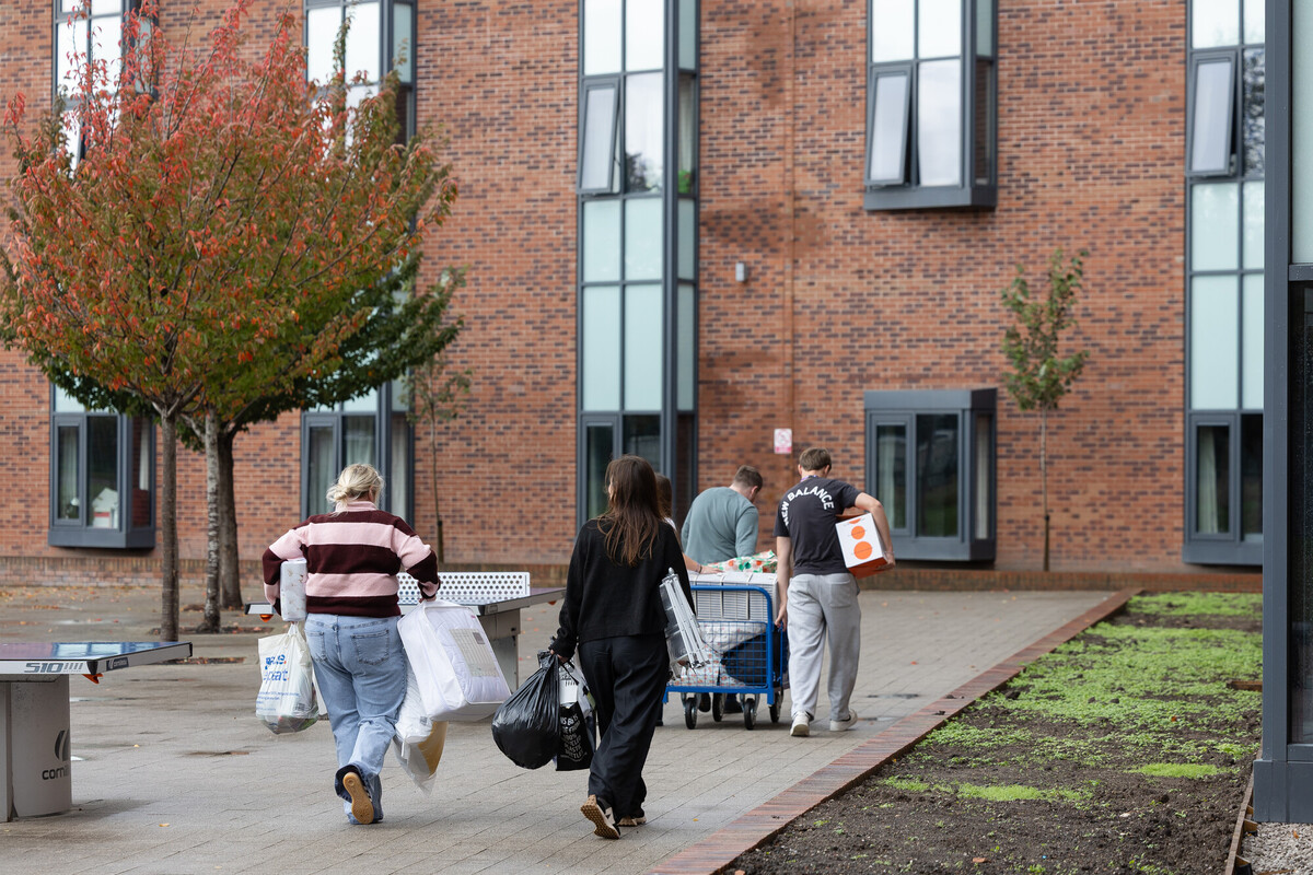 Students moving into their accommodation.