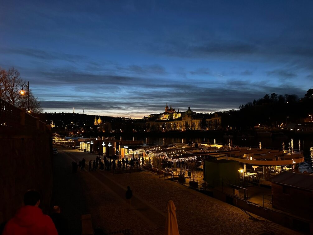 prague at night for trip