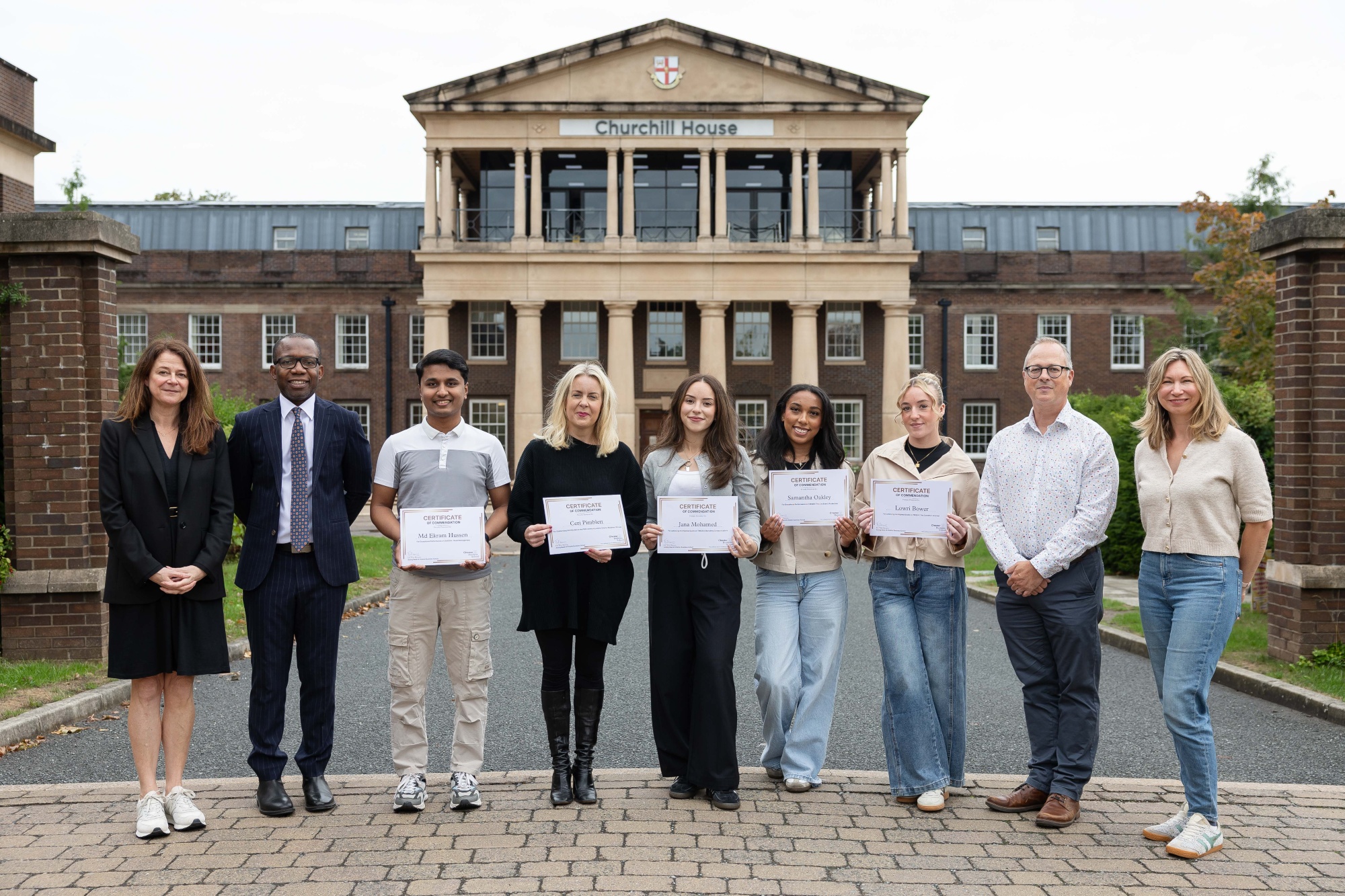 Left to right: Dr Giselle Bate, Dr David Acquaye, Md Ekram Hussen, Ceri Pimblett, Jana Mohammed, Samantha Oakley, Lowri Bower, Dr Tim Brown, and Amanda Forsyth.