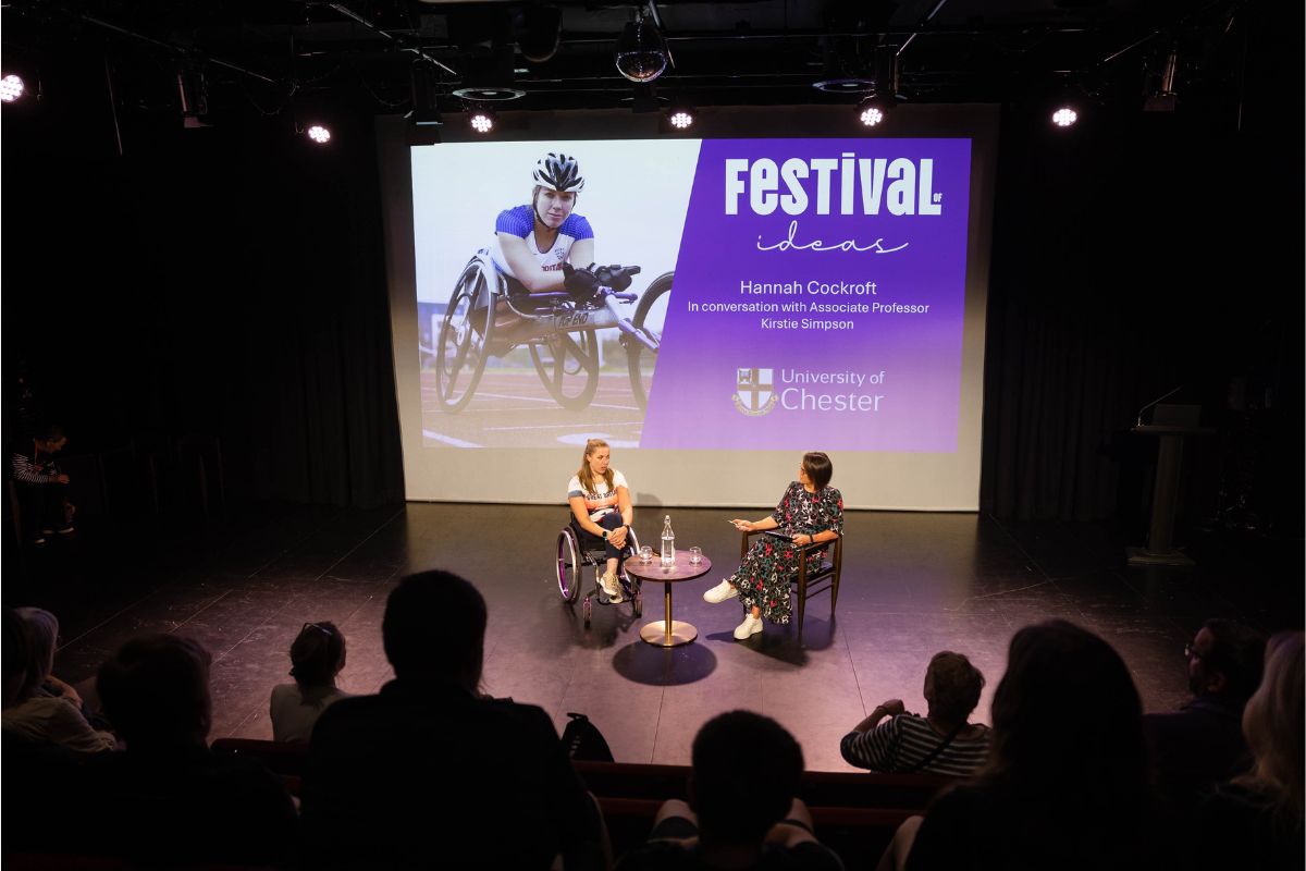 Hannah Cockroft OBE in conversation with Associate Professor Kirstie Simpson, Dean of Chester Business School.