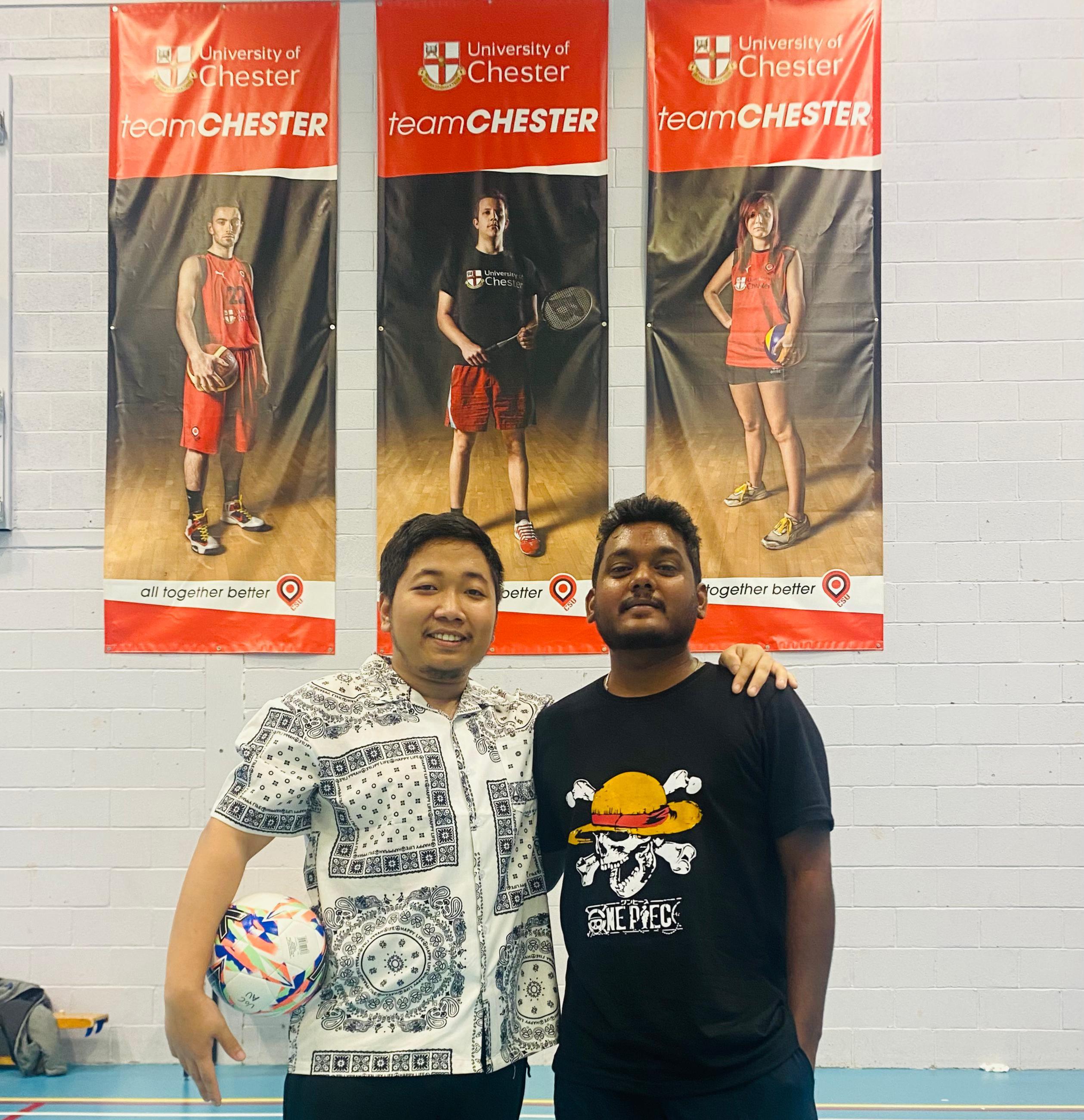 Hemanth pictured with a friend at an Active Campus event