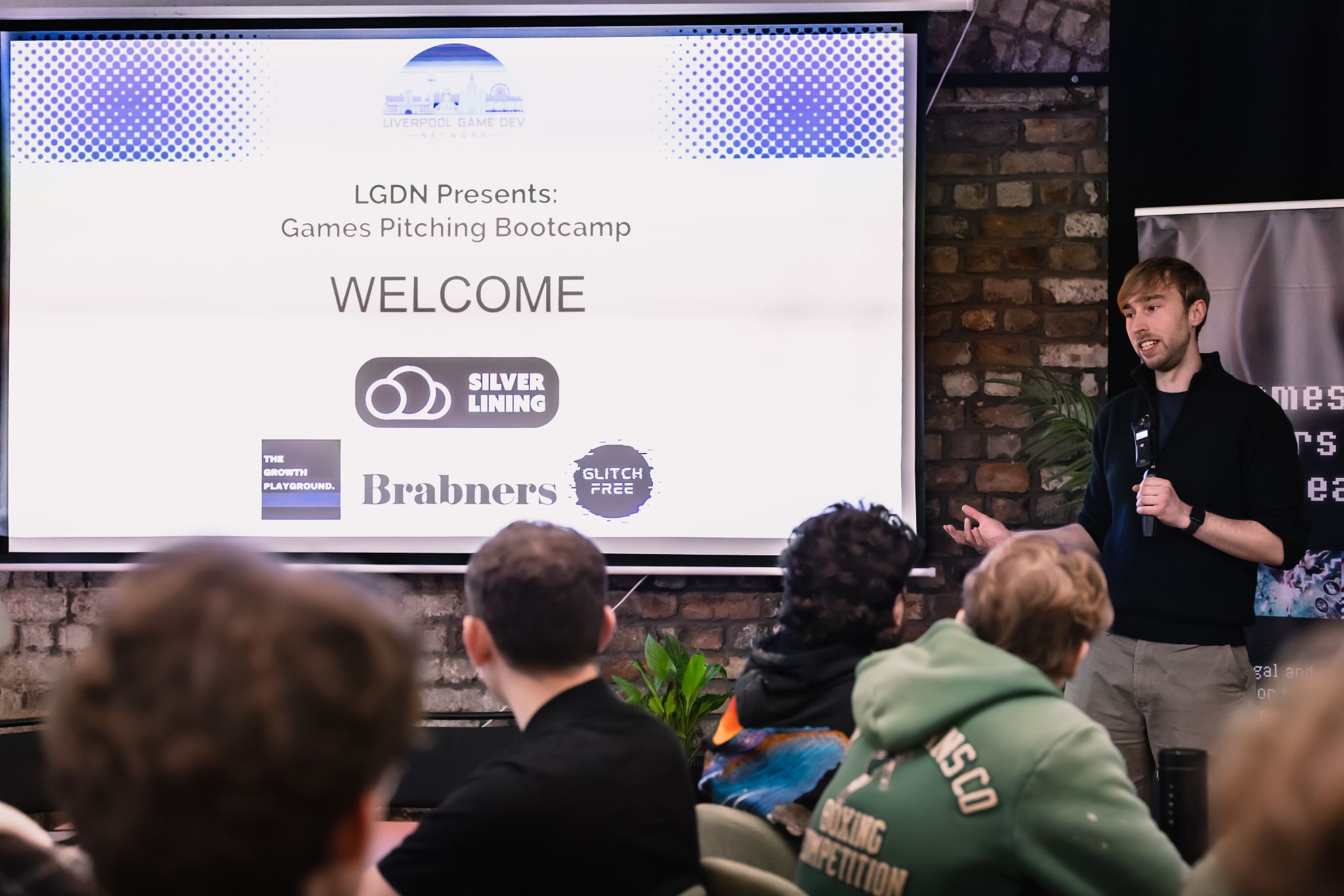 Marek Smagala at the Liverpool Game Developers Network (LGDN) Pitching Bootcamp.