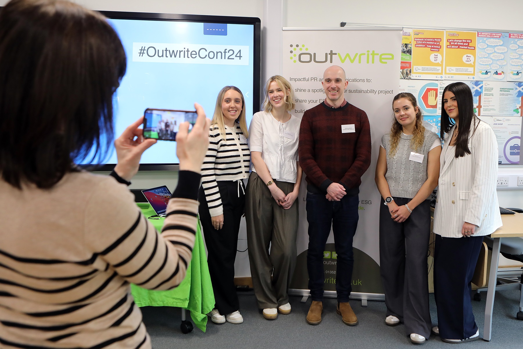 Marketing BA (Hons) students with Outwrite PR managing director Anthony Bullick.