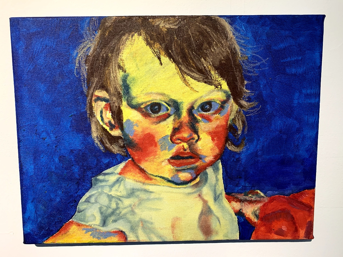 Painting of a young child, titled Scarlet is 2.