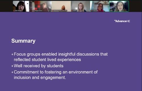 Screenshot from Advance HE webinar
