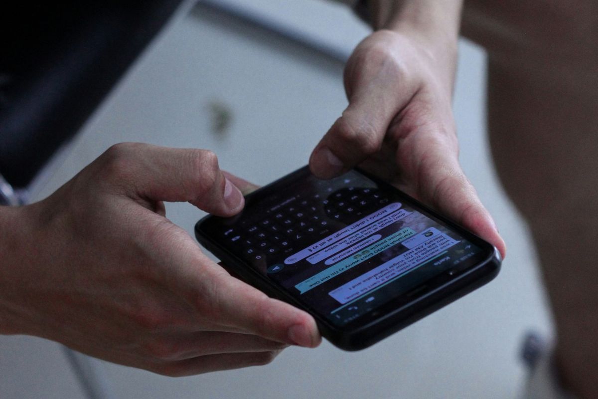 A phone screen with text messages.