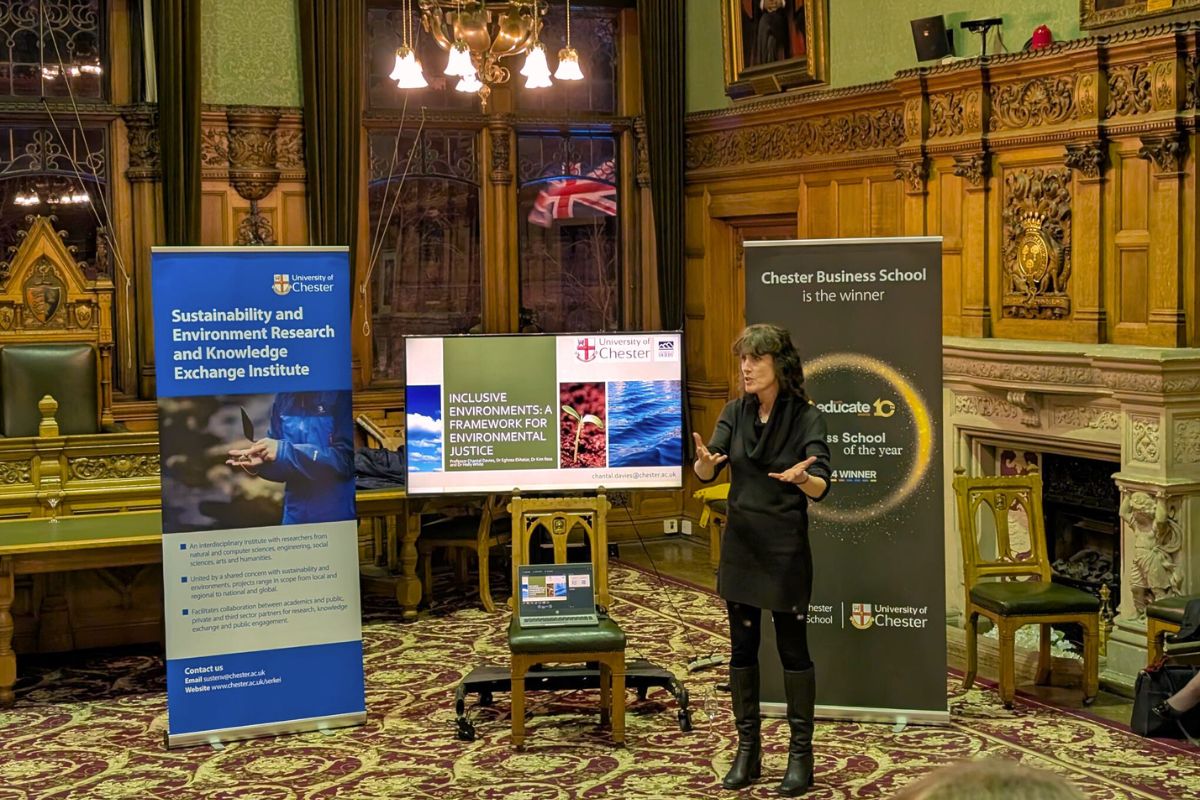 A presentation being given at Chester Town Hall on Inclusive Environments: A Framework for Environmental Justice.