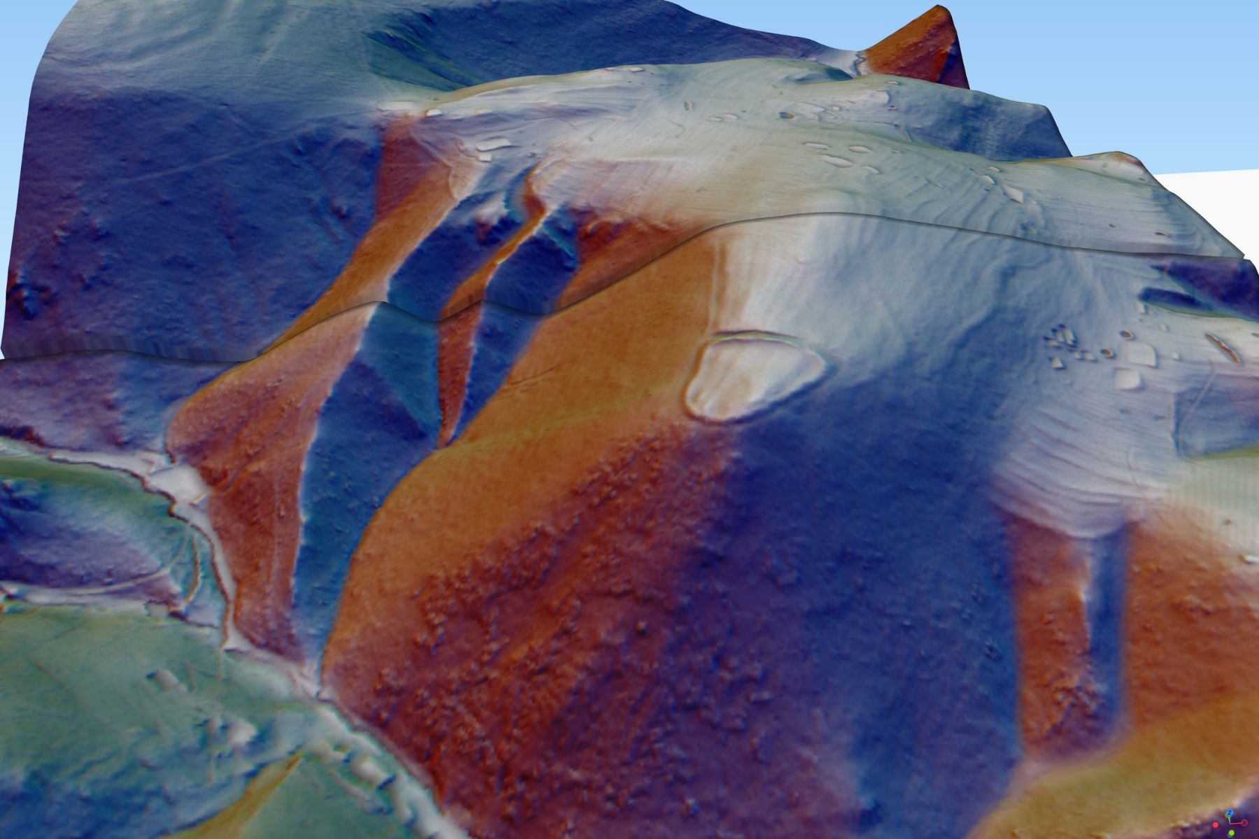 Bodbury Ring 3D computer model based on Environment Agency data (OGL Licence © Environment Agency copyright and or database right 2022. All rights reserved).