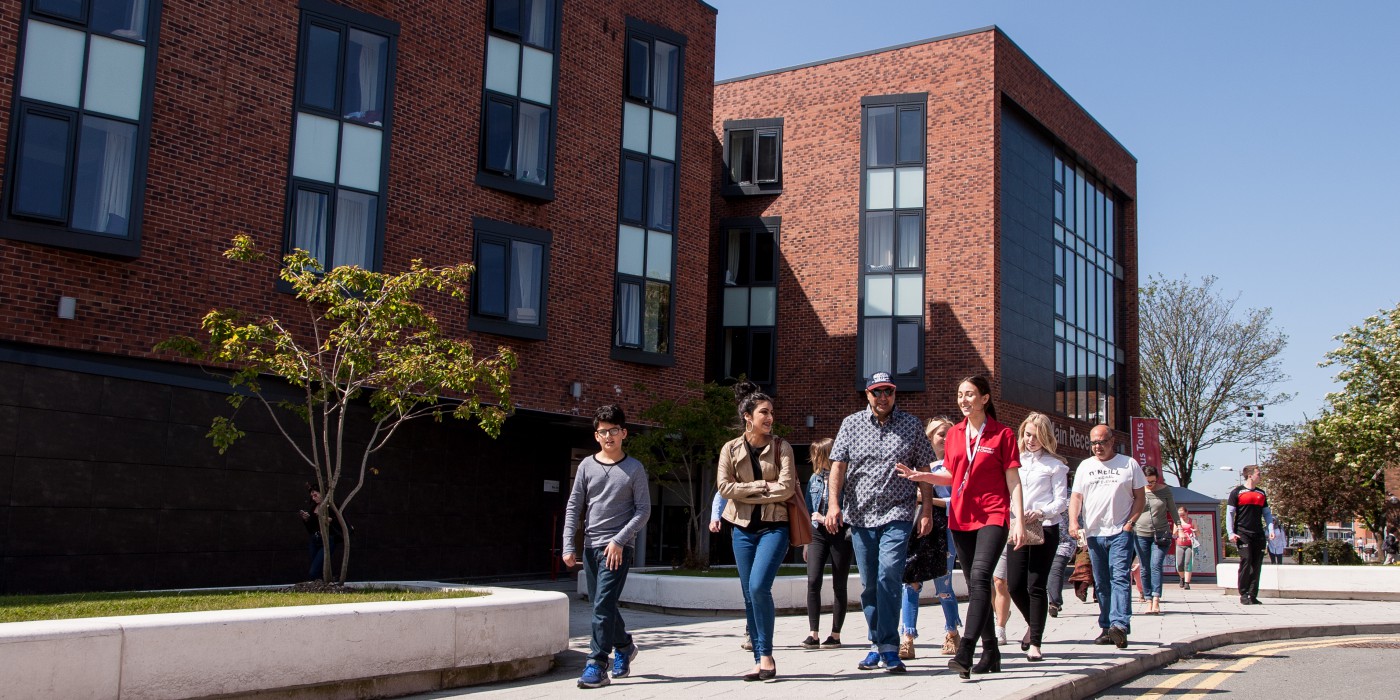 University staff and applicants on a campus tour