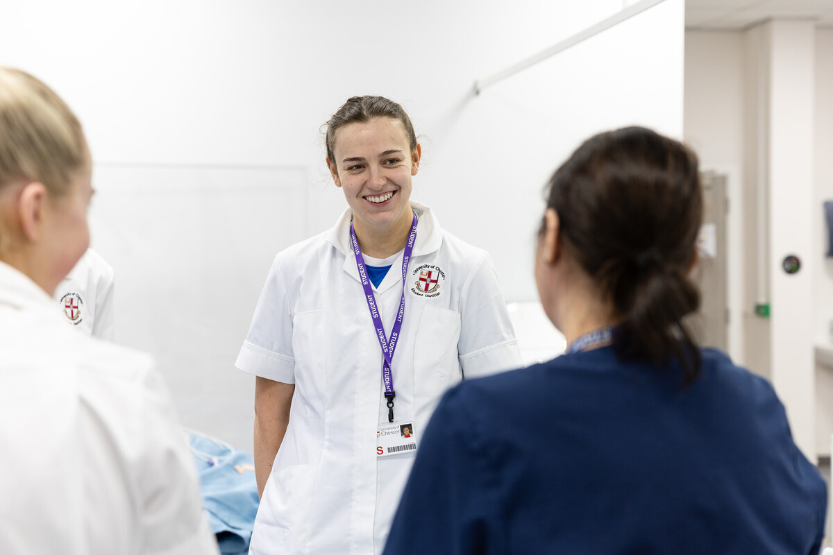Nutrition and Dietetics student smiling at lecturer