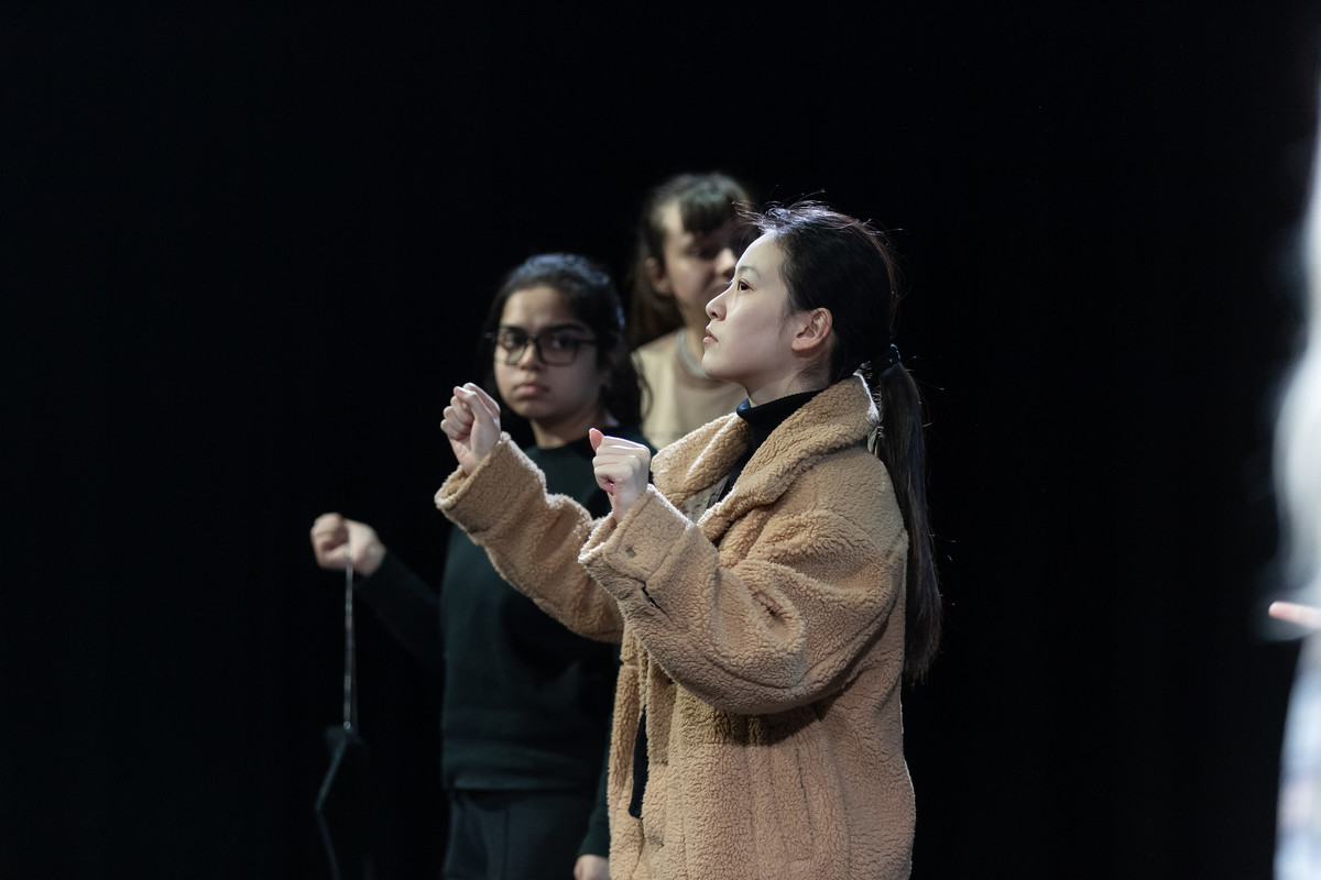 BA acting students on stage