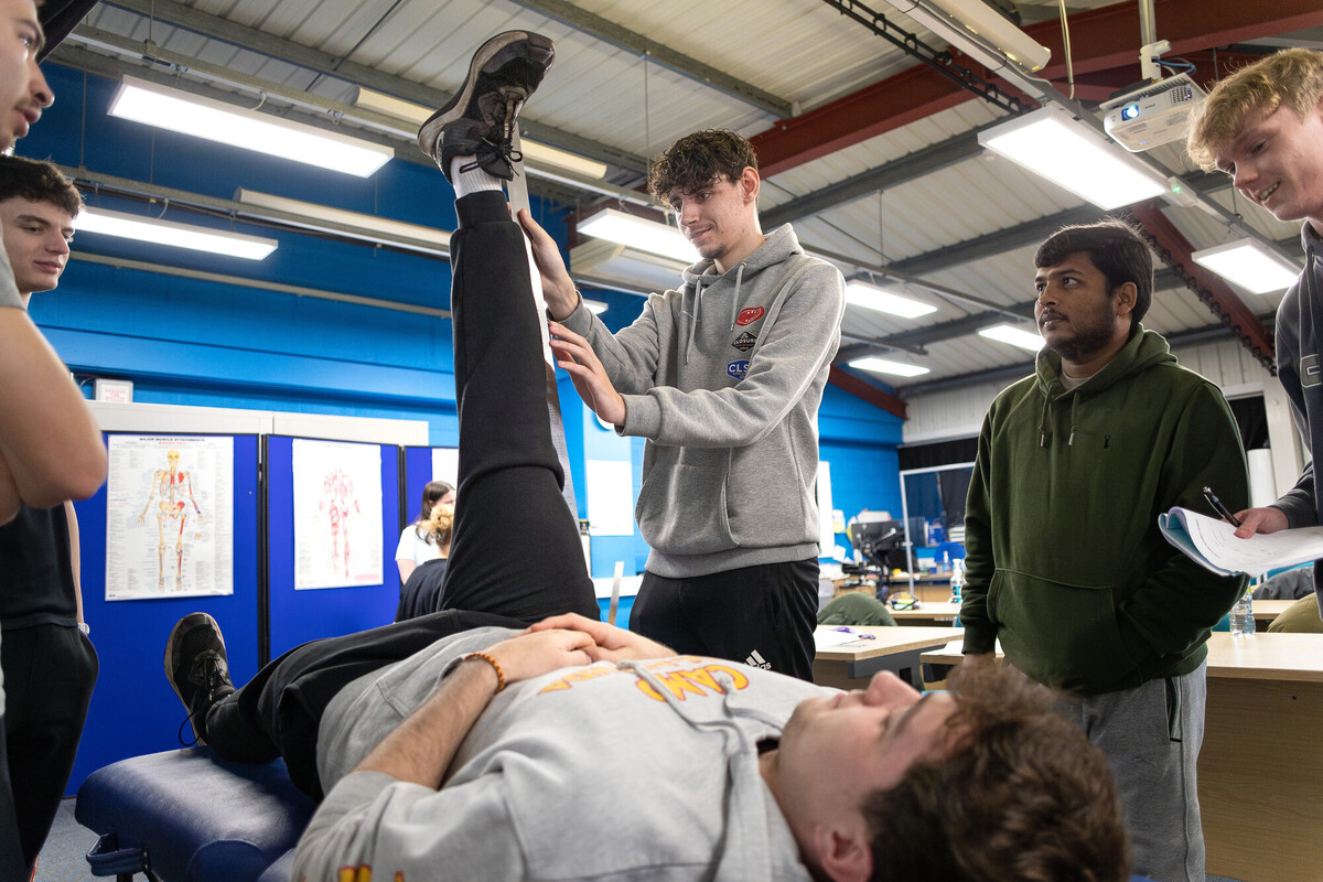 A group of students taking part in a practical exercise.