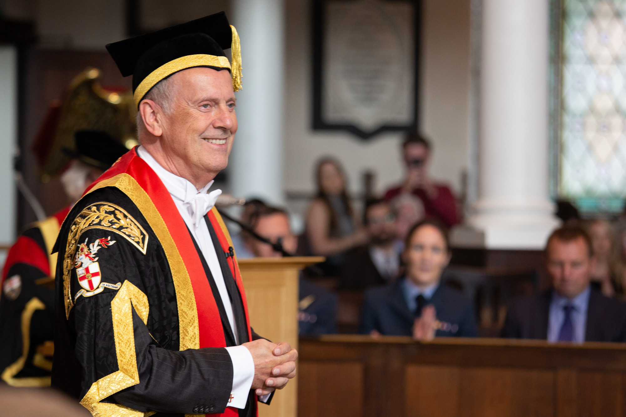 Gyles Brandreth photographed at a Graduation ceremony