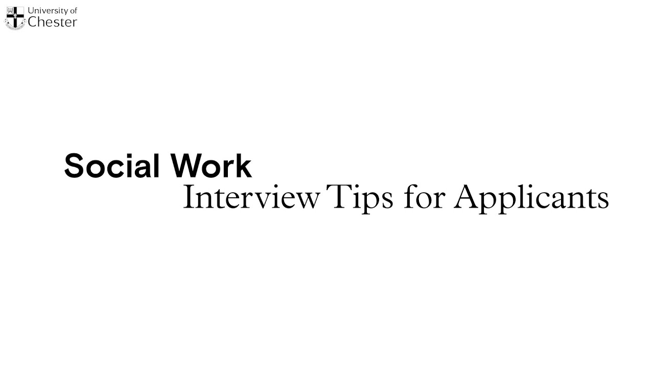 Social Work Interview Tips Thumbnail text on a white background