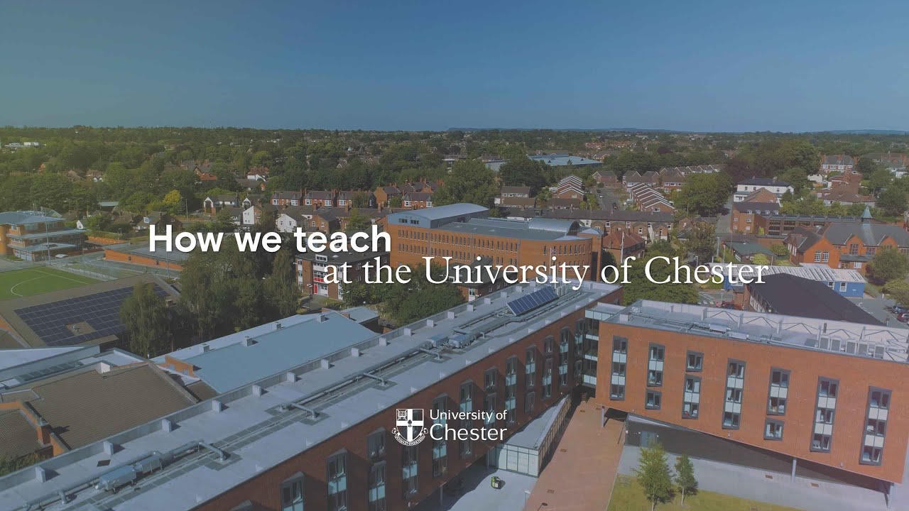 An aerial photograph of Exton Park with the text 'How we teach at the University of Chester'